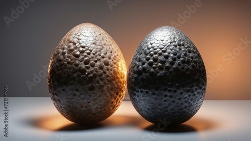 golden egg on black background A large dinosaur egg isolated on a white background 