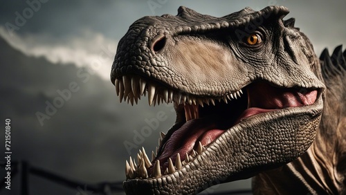 tyrannosaurus rex dinosaur He was a closeup view of an opened mouth dinosaur, and he knew it. He had teeth and tongue and scale  © Jared