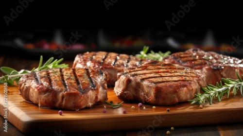 Grill Pork Chops steaks realistic 3d UHD Wallpaper