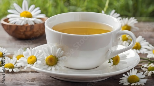 image of a cup of hot chamomile tea