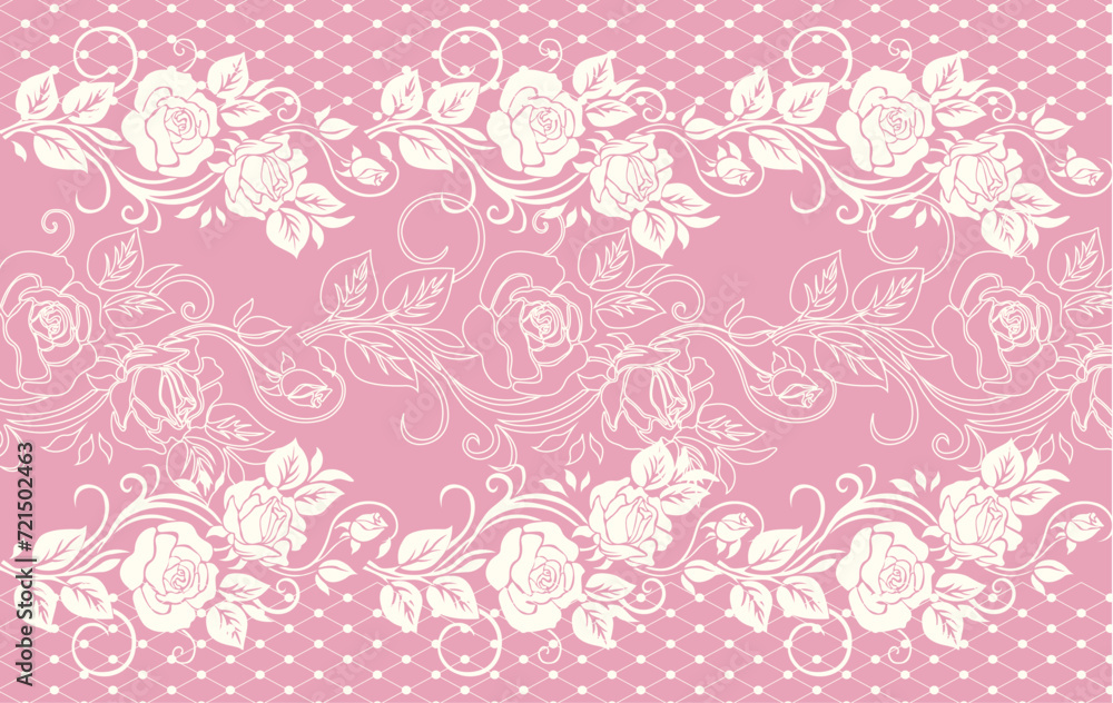 Background with roses. Pattern of rose flowers and mesh. Romantic retro background. Vector background. Background with roses. Pattern of rose flowers and mesh. Romantic retro background. Vector background.