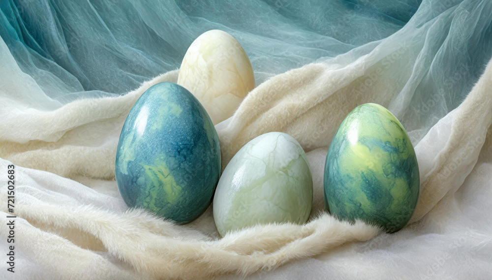 Wielkanocne abstrakcyjne jajka pisanki - obrazy, fototapety, plakaty 