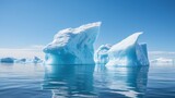 Giant icebergs just off the coast of Disko UHD Wallpaper