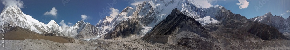 Vue panoramique sur les merveilleux paysages au pied de l'Everest au Népal