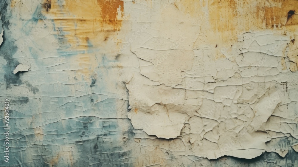 Close up of peeling paint on a wall. Suitable for backgrounds and textures