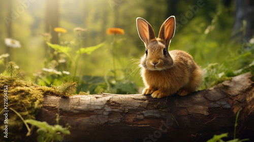 Portrait of a rabbit in his natural habitat © patternforstock