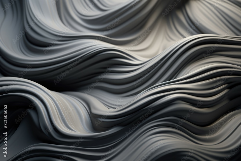 A detailed close up of a black and white wave pattern. This image can be used for various design projects