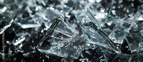 Captivating Close-Up Shots of Broken Glass: A Mesmerizing Display of Close-Up Shots, Glass Shards in Fine Detail, and the Elegance of Broken Glass