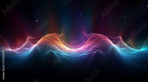 Abstract representation of a cosmic pulsar emitting rhythmic waves of cosmic energy, a cosmic heartbeat photo