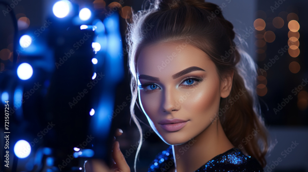 Young female influencer recording a candid video for social media Young female influencer recording a candid video for social media