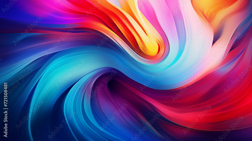 Digital vortex with swirling gradients of vibrant hues - obrazy, fototapety, plakaty 