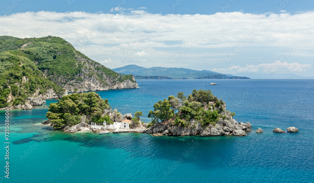 Panoramic view of the islet of Panagia (