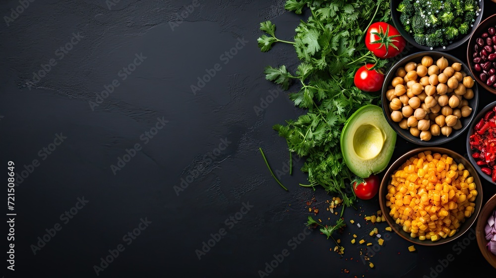 Top View of Healthy Vegetables and Legumes