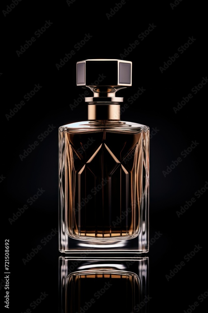 A close-up view of a perfume bottle. This image can be used for beauty and cosmetic-related projects A close-up view of a perfume bottle. This image can be used for beauty and cosmetic-related projects