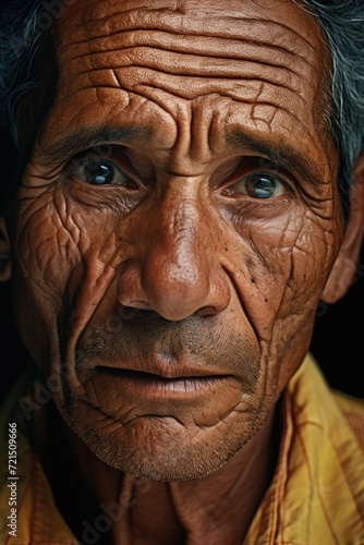A detailed close-up of a man's face showing visible wrinkles. Perfect for skincare and aging-related articles © Fotograf
