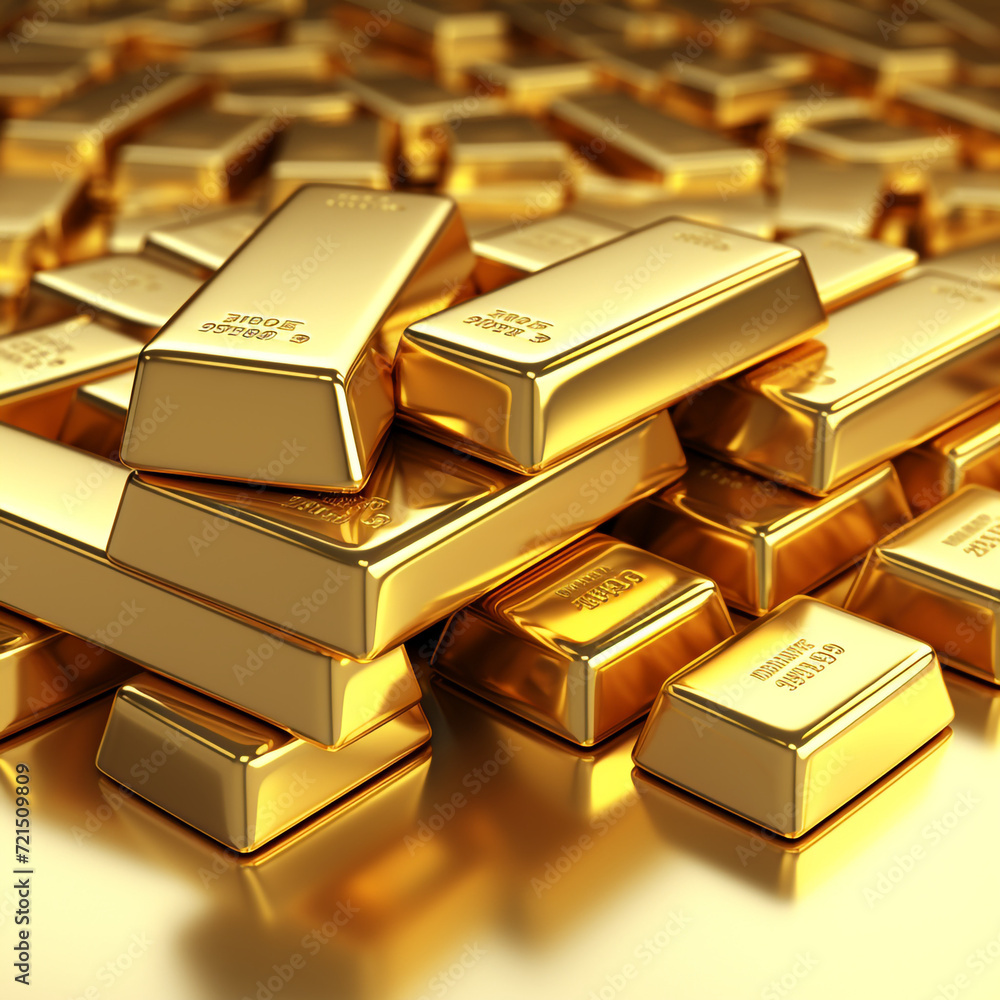 gold bars on white background , photorealistic сreated with Generative Ai gold bars on white background , photorealistic сreated with Generative Ai