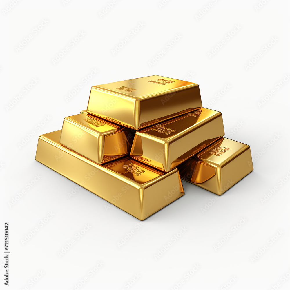 gold bars on white background , photorealistic сreated with Generative Ai gold bars on white background , photorealistic сreated with Generative Ai
