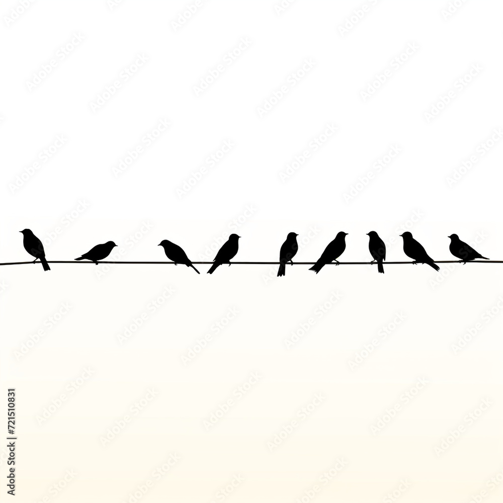 birds on a wire silhouette, transparent background сreated with Generative Ai birds on a wire silhouette, transparent background сreated with Generative Ai