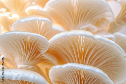 Light mushrooms lamellas macro photo. Beautiful fall mushroom © Svetlana Lerie