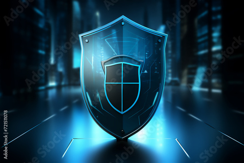 Internet security theme with a shield icon