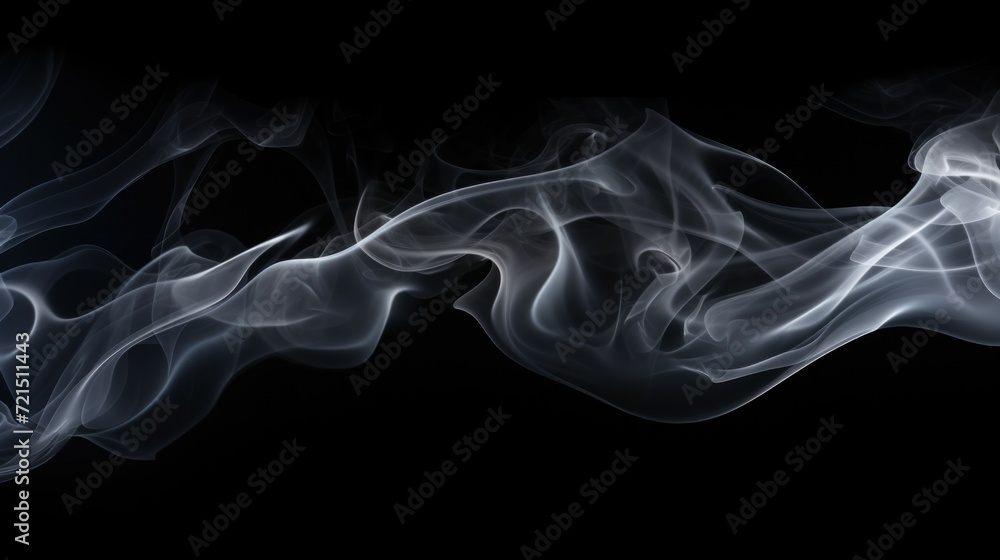Close-up shot of smoke on a black background. Perfect for adding a dramatic or mysterious touch to any project