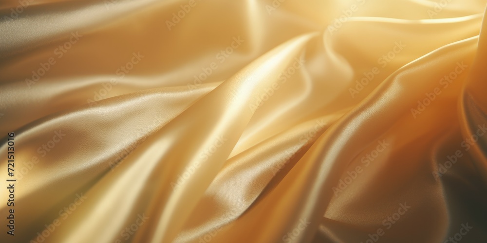 A close up photo of a yellow silk fabric. This versatile image can be used for various purposes