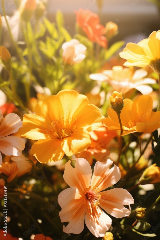 A close up photograph of a bunch of flowers. This image can be used to add a touch of beauty and color to various projects A close up photograph of a bunch of flowers. This image can be used to add a touch of beauty and color to various projects