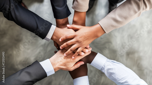 Wallpaper Mural Multiracial business team showing unity with a hand stack Torontodigital.ca