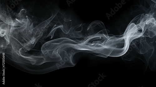 Close-up shot of smoke on a black background. Versatile image that can be used for various concepts and designs