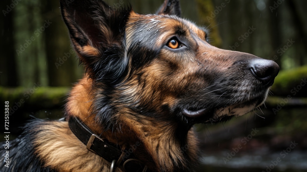 Fototapeta premium German Shepherd copy space 3D photo UHD Wallpaper