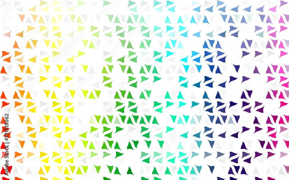 Light Multicolor, Rainbow vector cover in polygonal style. Illustration with set of colorful triangles. Template for wallpapers.