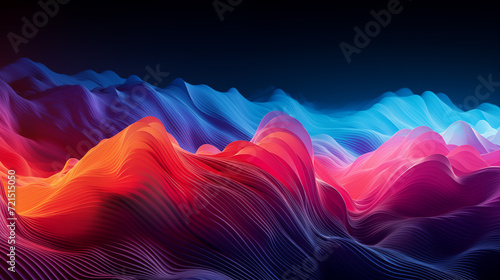 Digital waves of sound creating a vibrant audiovisual experience of color