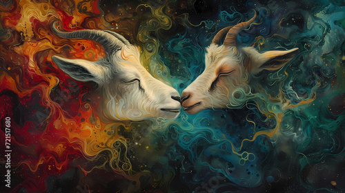 two goats kissing © Manja