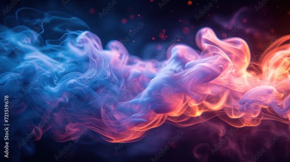 abstract background with smoke, neon Smoke on Black banner, professional color grading, soft shadows, The dense and dynamic flow of smoke creates a visual symphony of ethereal wisps
