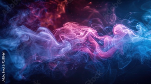 neon Smoke on Black Background, professional color grading banner, Fiery twists of scarlet and magenta smoke weave through the air, presenting a surreal and dreamy atmosphere..