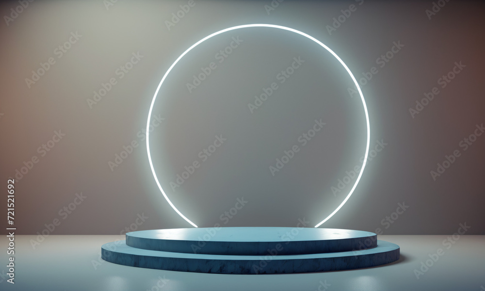 Modern Interior Decor, Illuminated Circular Light on Stand, Minimalist Design, LED Lighting Modern Interior Decor, Illuminated Circular Light on Stand, Minimalist Design, LED Lighting