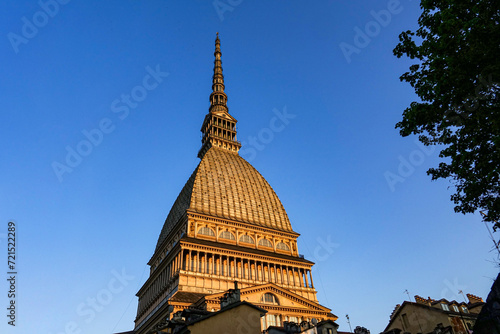 Fotografia The Mole Antonelliana, a major landmark building in Turin, housing the National Cinema Museum, the tallest unreinforced brick building in the world