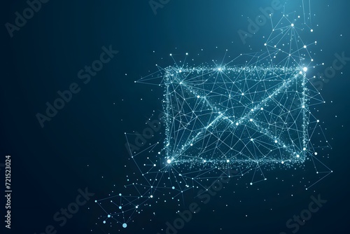 Blue Abstract Envelope Icon Celestial Network Connections