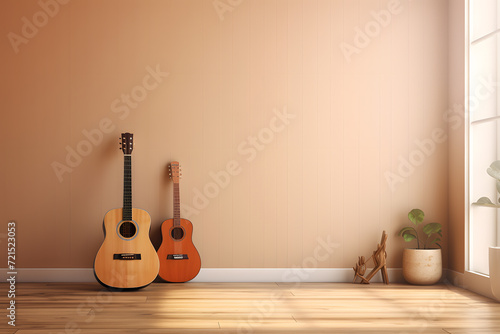 music room with acoustic guitar