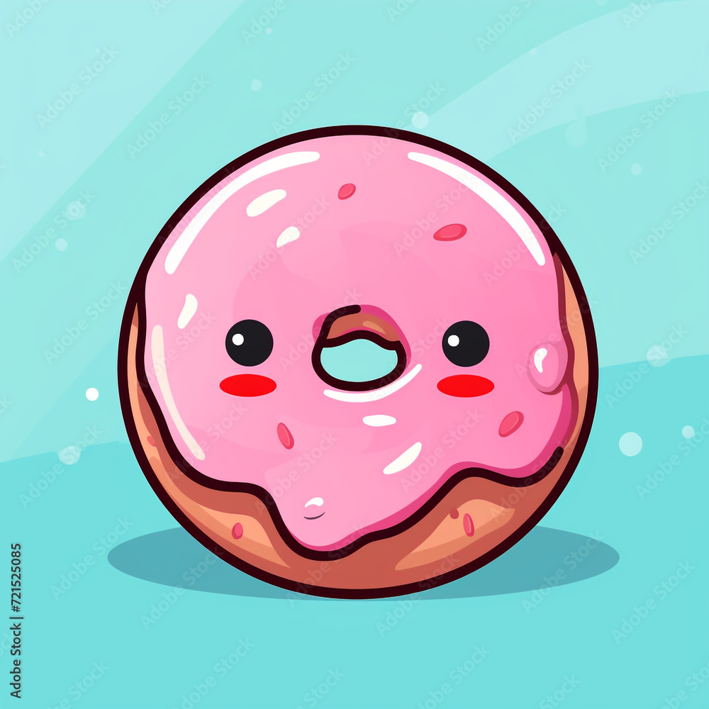 Fototapeta premium interesting circle sprite as skin for a mobile game, simple donut, minimalist flat artsyle сreated with Generative Ai