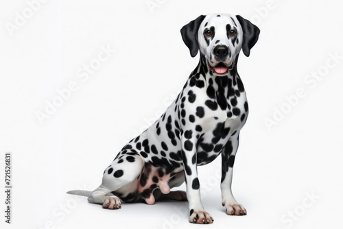 full body photo of a Dalmatian dog isolated on solid white background. ai generative