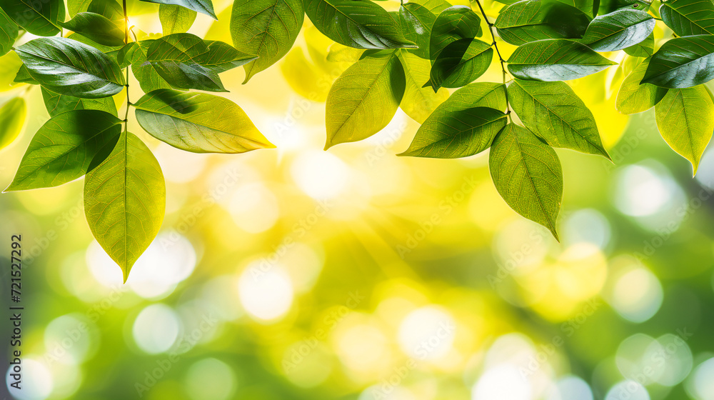 Spring Freshness, Bright Green Leaves with Soft Bokeh, Natures Beauty and Growth Spring Freshness, Bright Green Leaves with Soft Bokeh, Natures Beauty and Growth