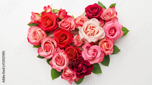 valentine s day background  love  bouquet of roses arranged in the shape of a heart on pink background