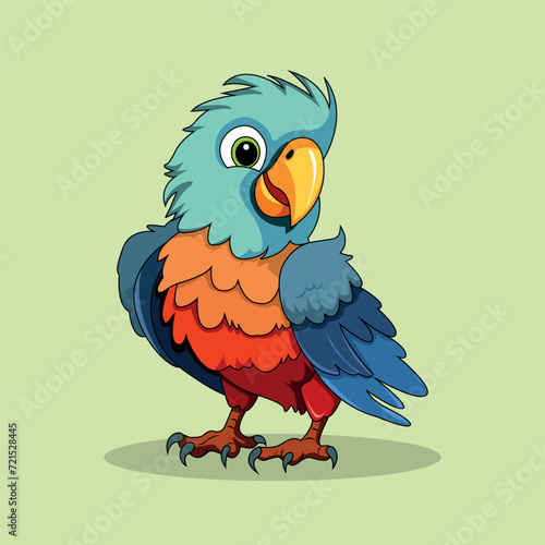 cute parrot cartoon illustration