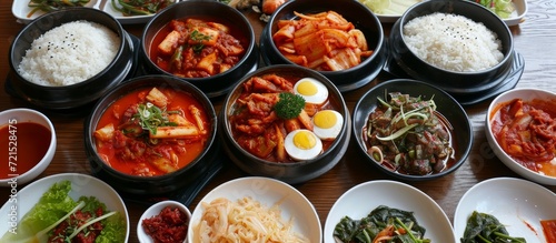 Delicious Korean Traditional Food: A Mouthwatering Feast of Kimchi, Korean Traditional Food, and Refreshing Water