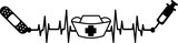 Heartbeat Nurse, plaster, string, medicine and hospital vector graphics, cure, take care of the patient with love, save life, medicate,