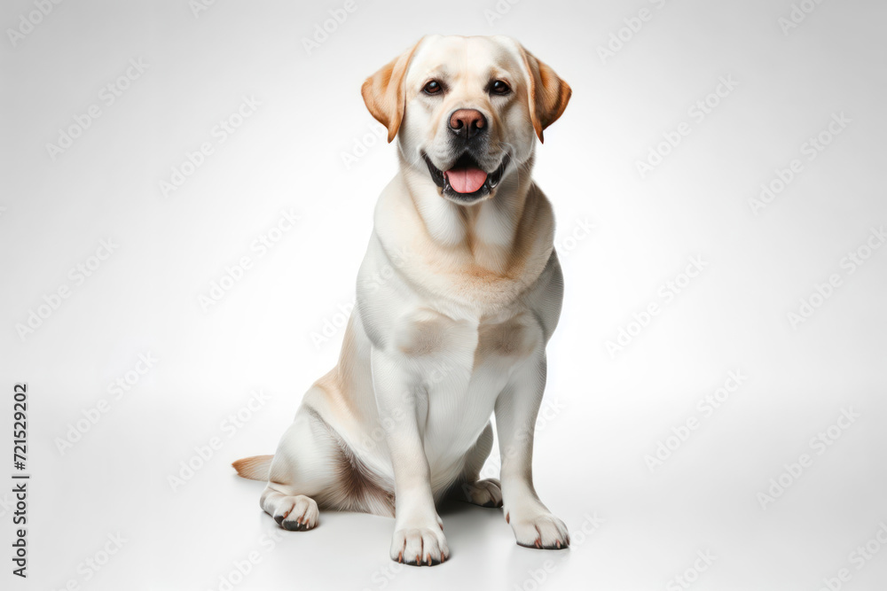 photo of a Labrador Retriever dog isolated on solid white background. ai generative