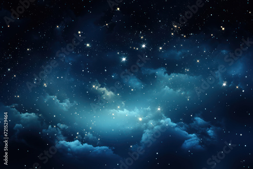 An ethereal night sky adorned with stars, providing a dreamy backdrop for text and conveying a sense of wonder and imagination. Generative Ai.