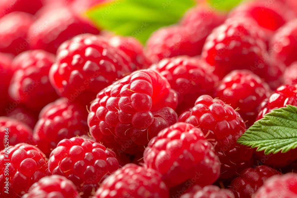 Close Up of Fresh Ripe Raspberries in a Bunch Close Up of Fresh Ripe Raspberries in a Bunch