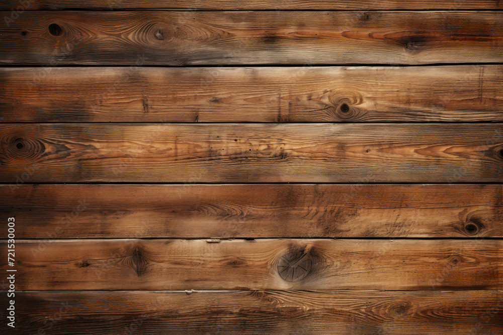 Fototapeta premium A rustic wooden plank texture, providing a warm and inviting background for text on themes of coziness and rustic charm. Generative Ai.